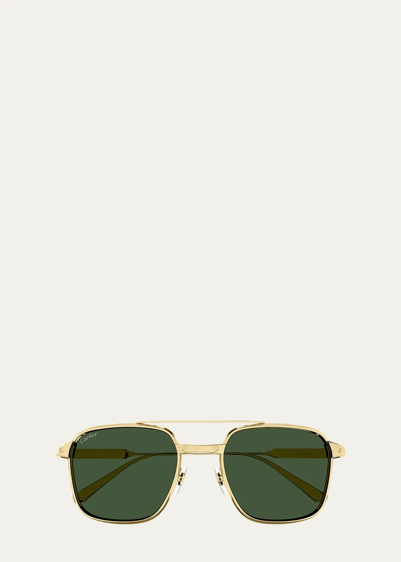CartierMen's CT0610S-002 Double-Bridge Titanium Aviator Sunglasses
