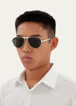 CartierMen's CT0533SM Metal Aviator Sunglasses