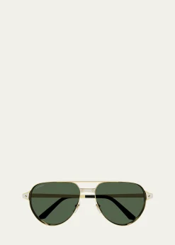 CartierMen's Metal Aviator Sunglasses
