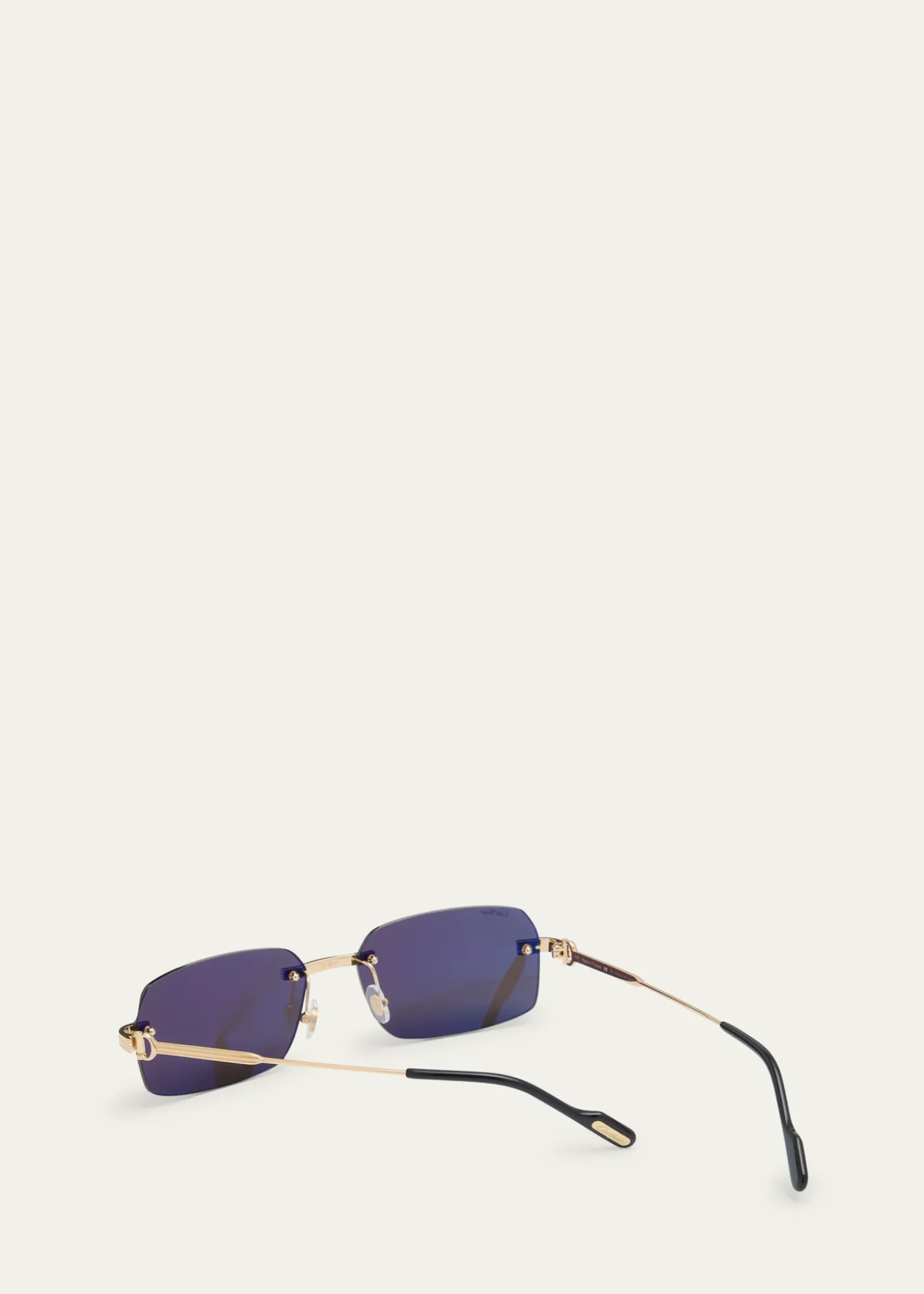CartierMen's Rimless Metal Rectangle Sunglasses