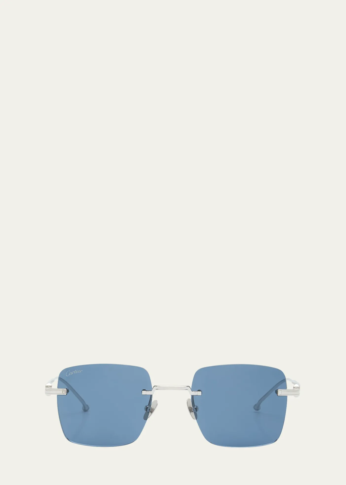 CartierMen's Rimless Rectangle Metal Sunglasses