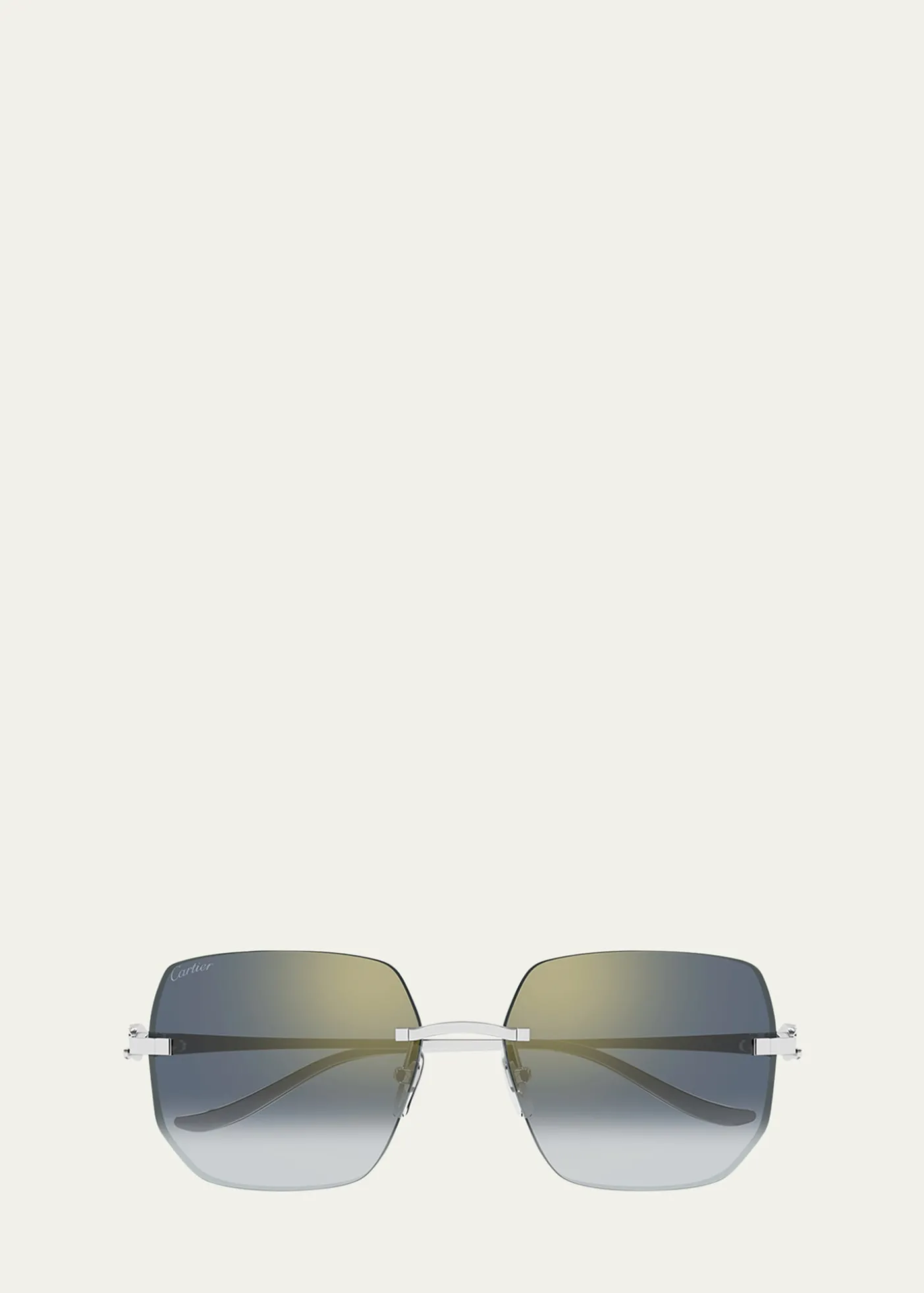 CartierRimless Metal Butterfly Sunglasses