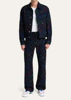 CASABLANCAMen's Heat Map Denim Jacket