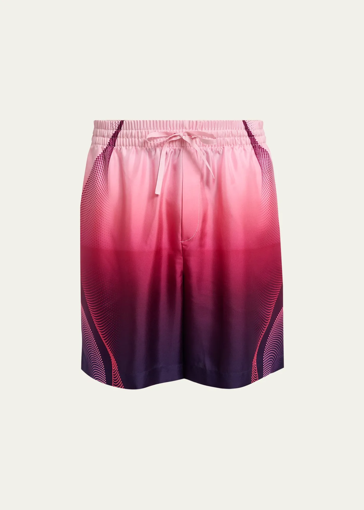 CASABLANCAMen's Silk Half-Tone Logo Drawstring Shorts