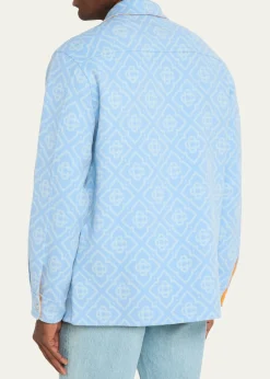 CASABLANCAMen's Wool Monogram Shirt Jacket