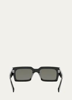 CelineMen's 3-Dot Acetate Rectangle Sunglasses