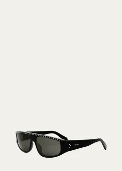 CelineMen's Animation Acetate Rectangle Sunglasses