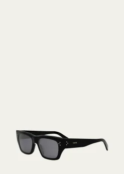 CelineMen's Bold 3 Dots Polarized Square Sunglasses
