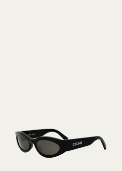 CelineMen's Monochroms Acetate Oval Sunglasses