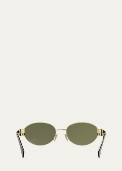 CelineTriomphe Oval Metal Sunglasses