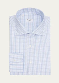 Cesare AttoliniMen's Grid-Check Cotton Dress Shirt