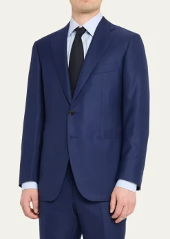 Cesare AttoliniMen's Wool Mini-Check Two-Piece Suit