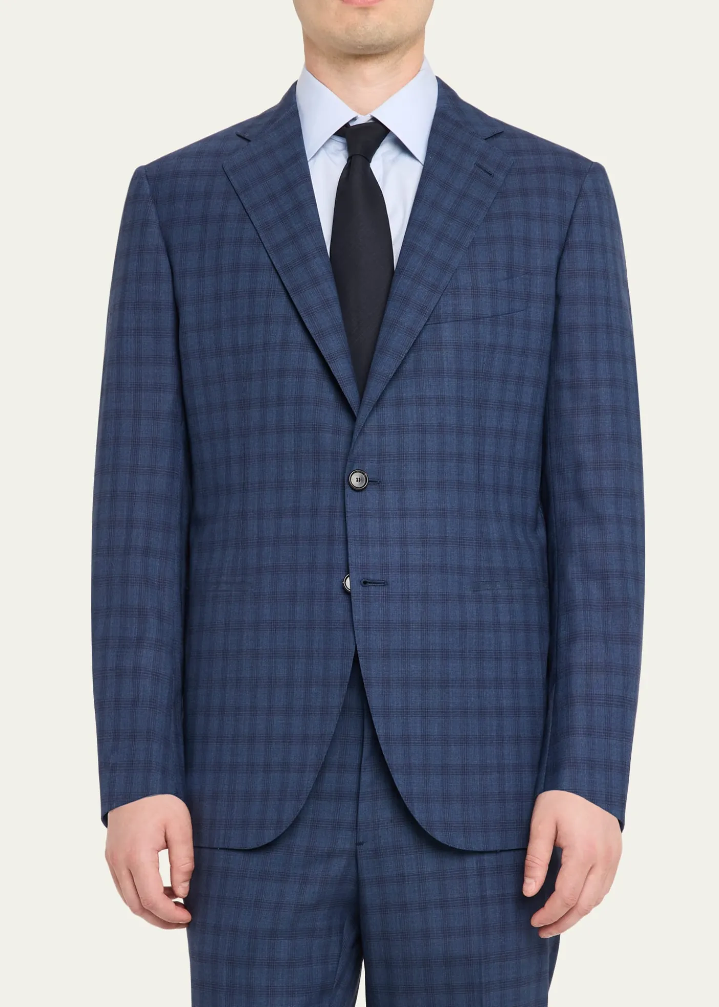 Cesare AttoliniMen's Wool Windowpane Check Two-Piece Suit