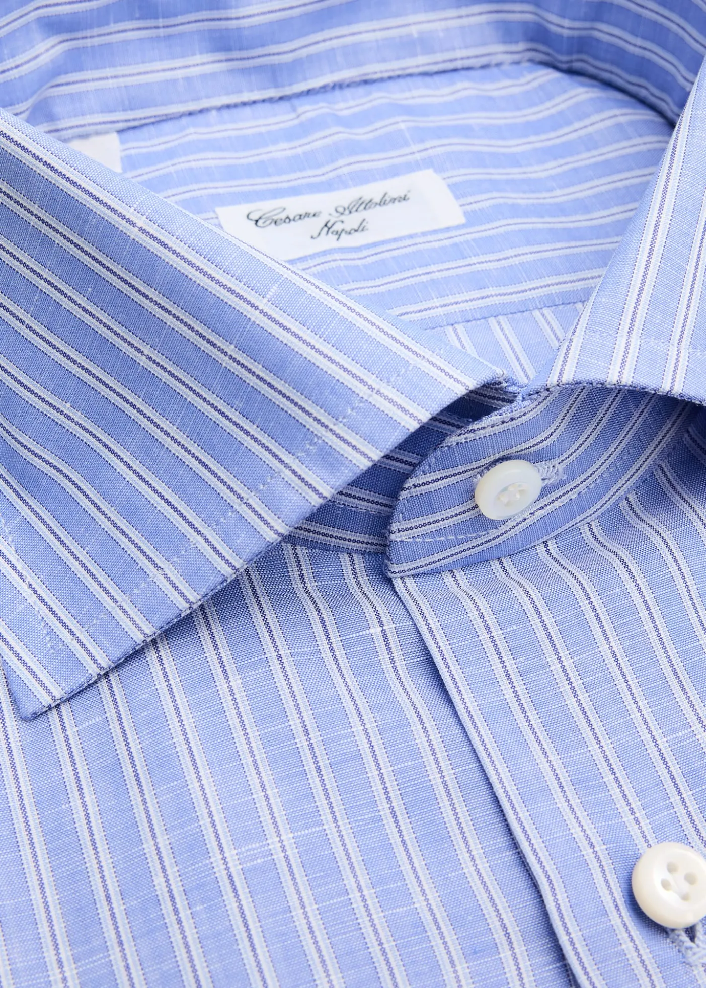 Cesare AttoliniMen's Cotton and Linen Multi-Stripe Dress Shirt