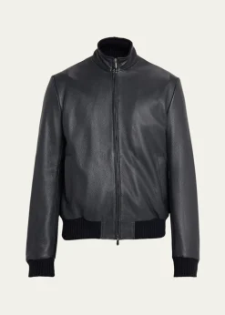 Cesare AttoliniMen's Leather Bomber Jacket