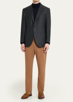 Cesare AttoliniMen's Plaid Cashmere Two-Button Jacket