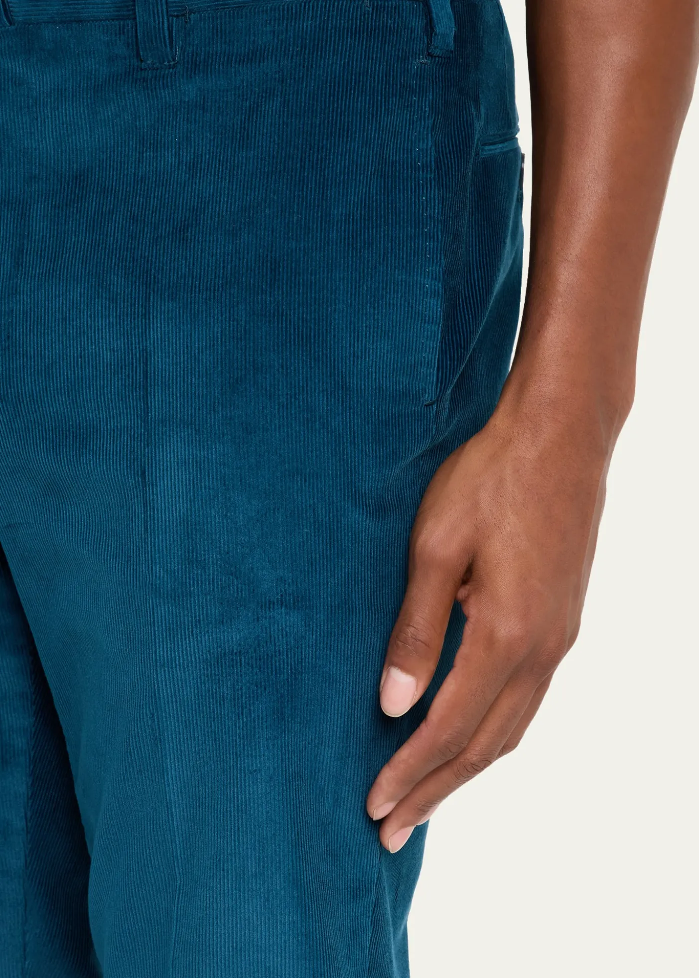Cesare AttoliniMen's Slim Corduroy Flat-Front Pants