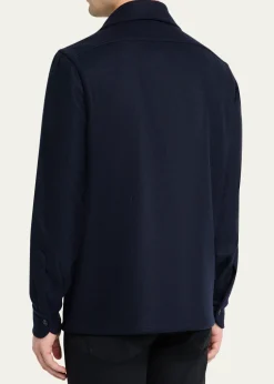 Cesare AttoliniMen's Wool Flap-Pocket Overshirt