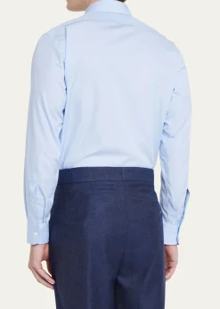 CharvetMen's Point Collar Cotton Dress Shirt
