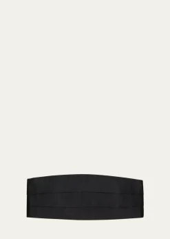 CharvetMen's Satin Pleated Cummerbund
