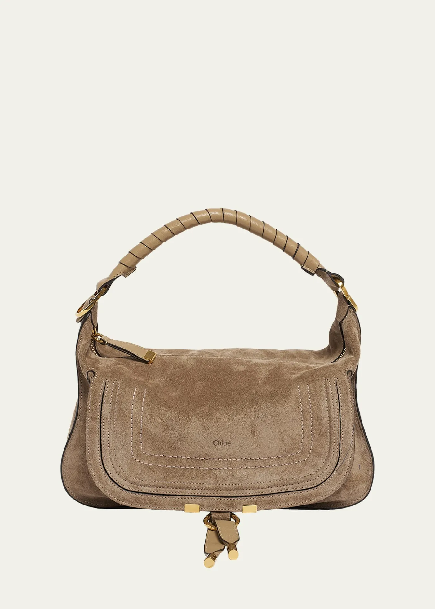 ChloeMarcie Medium Saddle Shoulder Bag in Suede