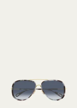 Chloe53mm Gradient Aviator Sunglasses