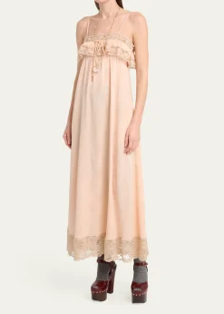 ChloeOrganic Silk Ornemental Jacquard Dress