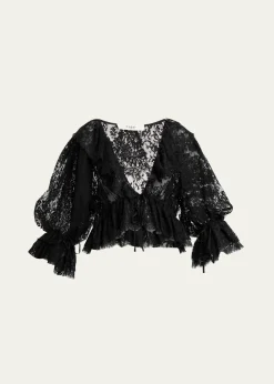 ChloeScallop Floral Lace Top