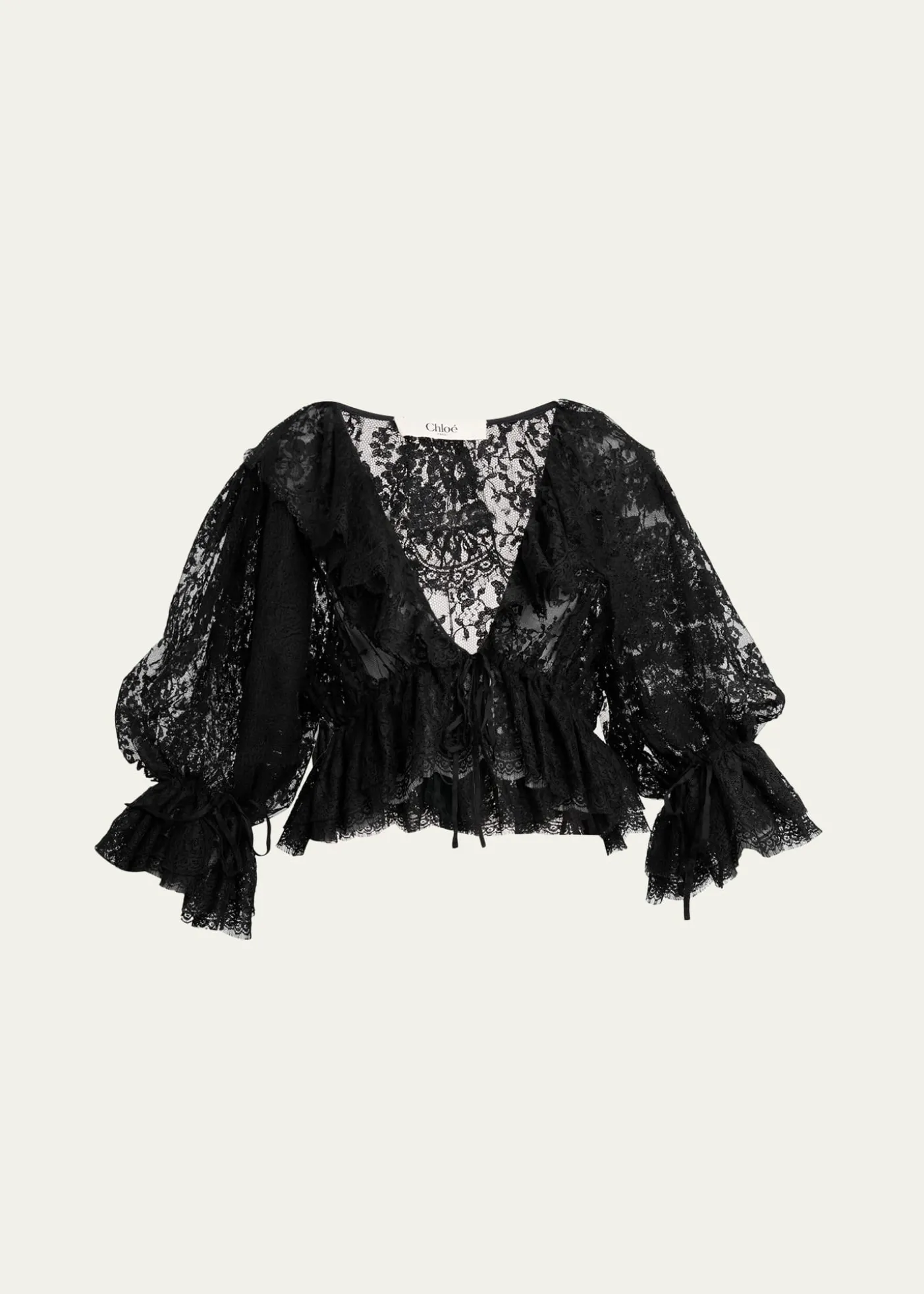 ChloeScallop Floral Lace Top