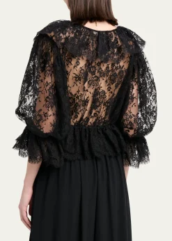 ChloeScallop Floral Lace Top