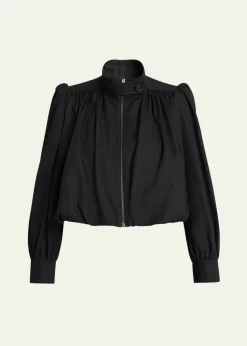 ChloeShirred Canvas Jacket
