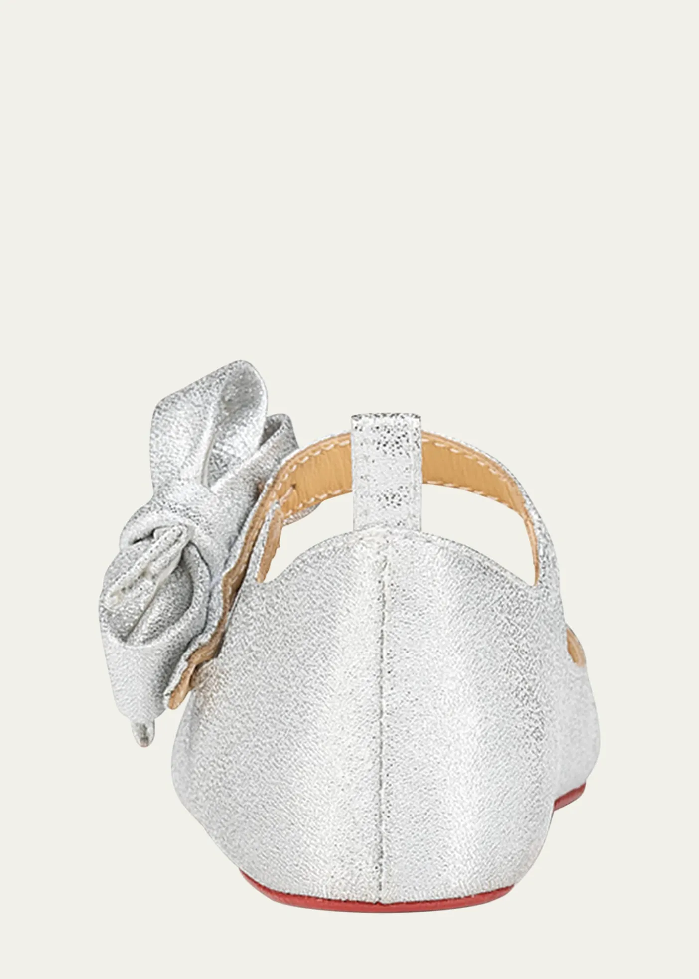 Christian LouboutinGirl's Lou Babe Shimmer Bow Ballerina Shoes, Baby