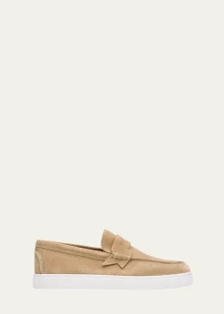 Christian LouboutinMen's The Harold I Flat Leather Red-Sole Boat Shoes