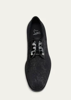 Christian LouboutinMen's Chambeliss Night Strass Jacquard Derby Shoes