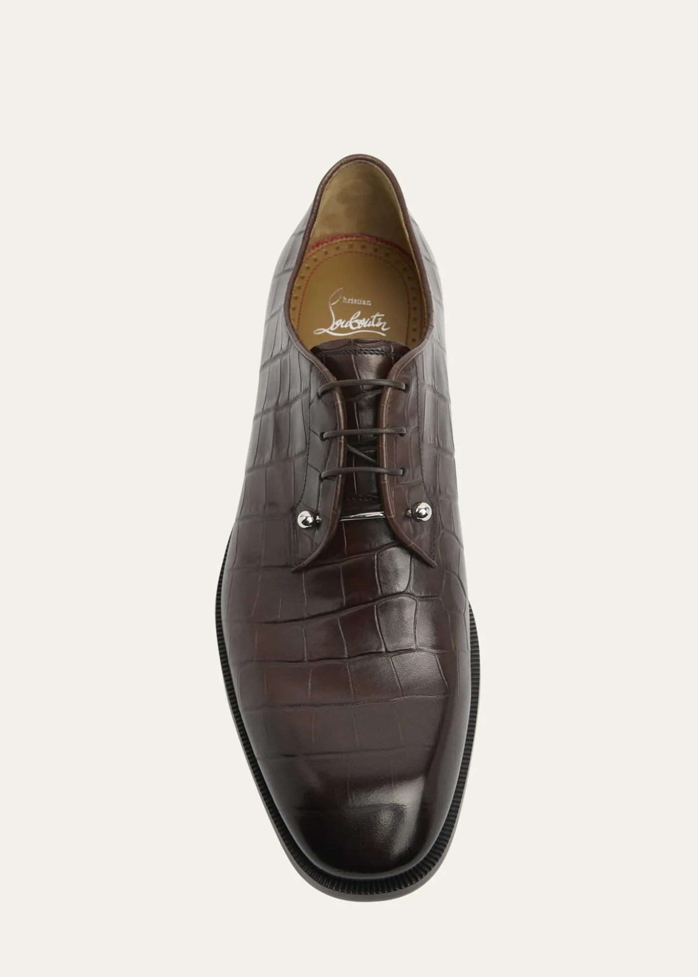 Christian LouboutinMen's Chambeliss Croc-Effect Leather Derby Shoes