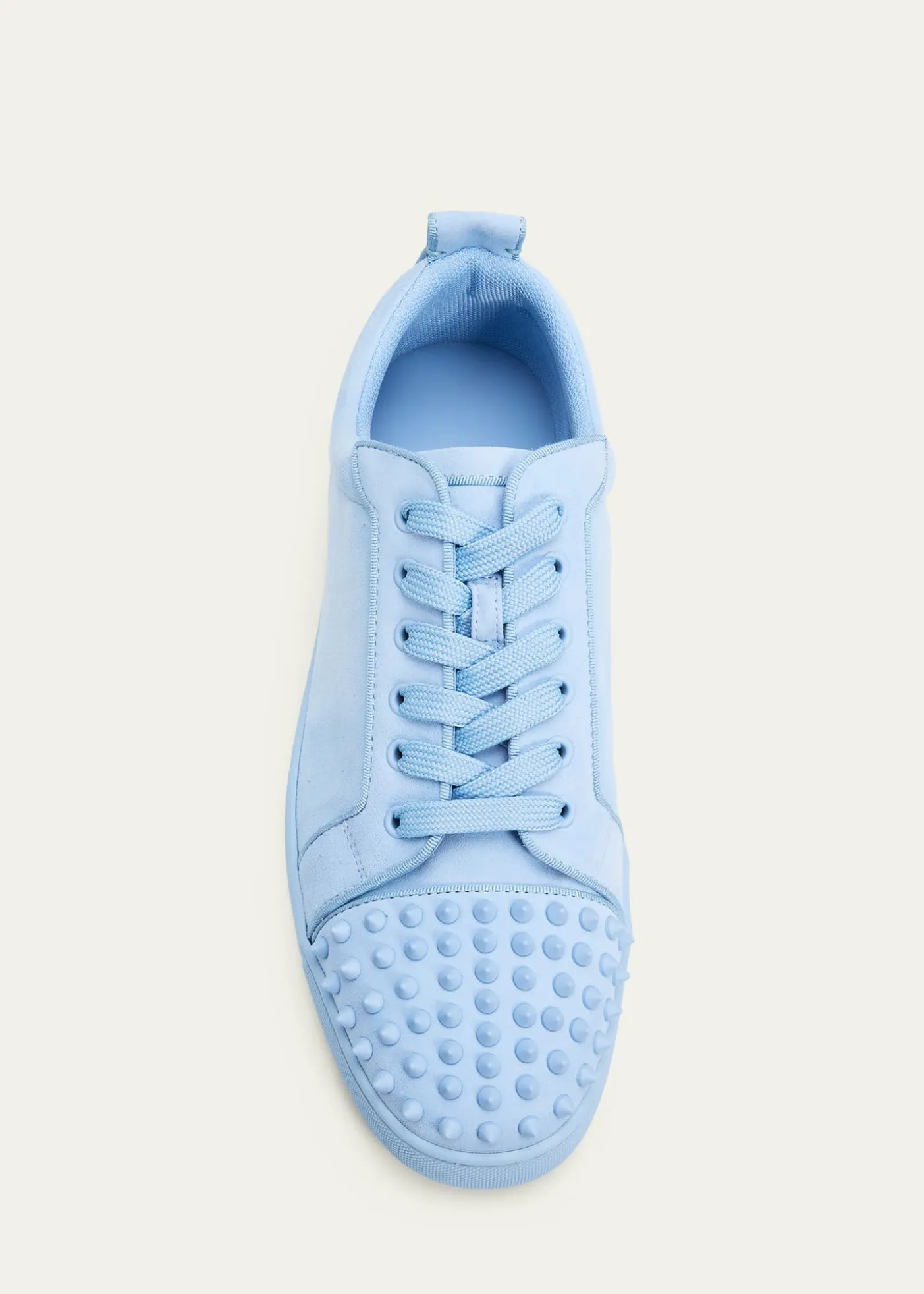 Christian LouboutinMen's Louis Jr Spikes Suede Low-Top Sneakers