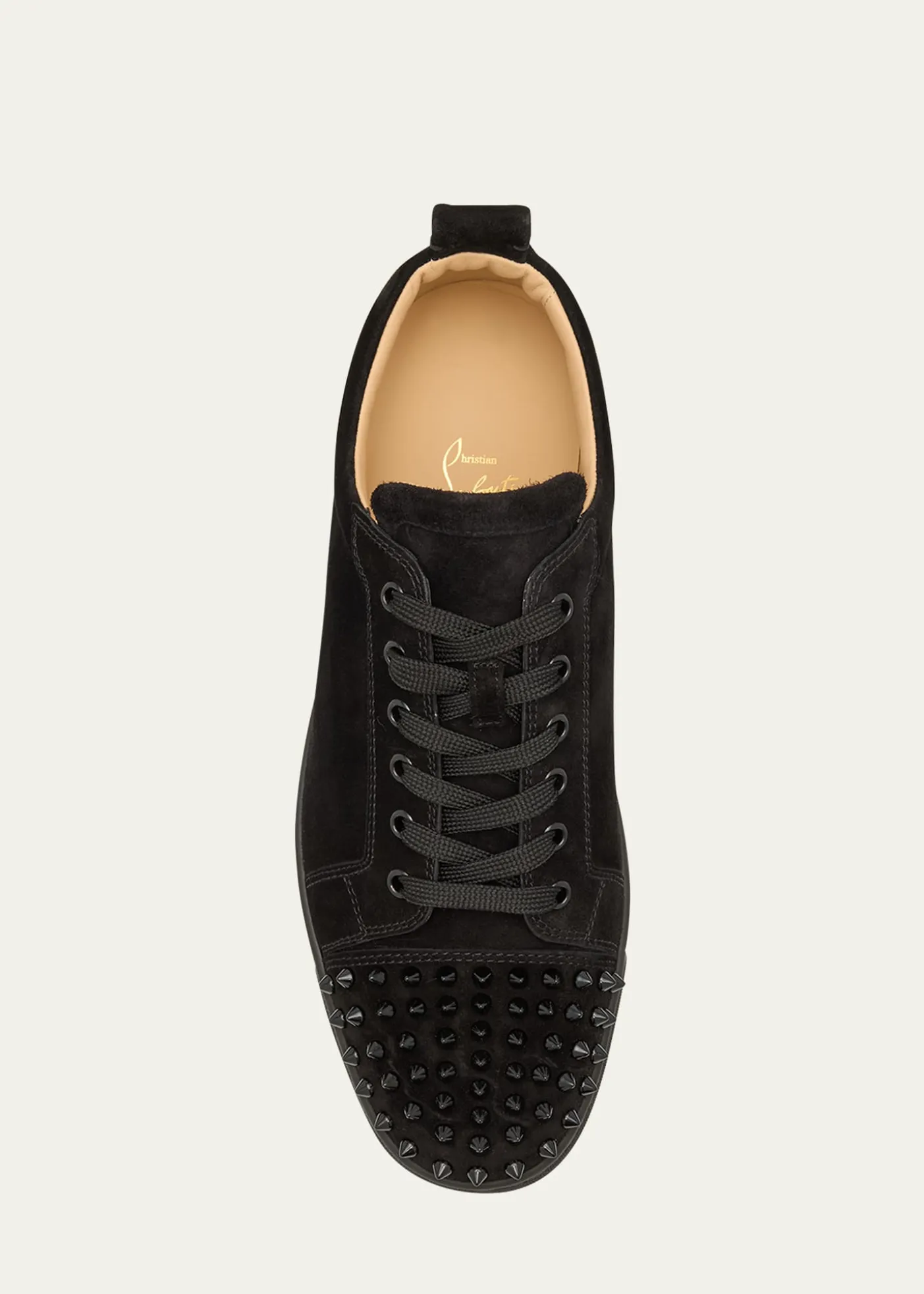 Christian LouboutinMen's Louis Junior Spikes Leather Low-Top Sneakers