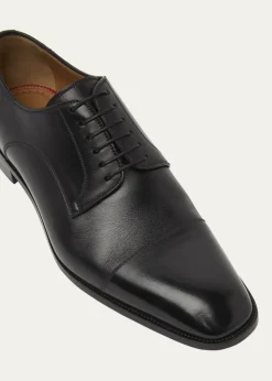 Christian LouboutinMen's Top 5 Leather Derby Shoes with Everlasting Red Sole