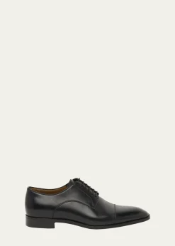 Christian LouboutinMen's Top 5 Leather Derby Shoes with Everlasting Red Sole