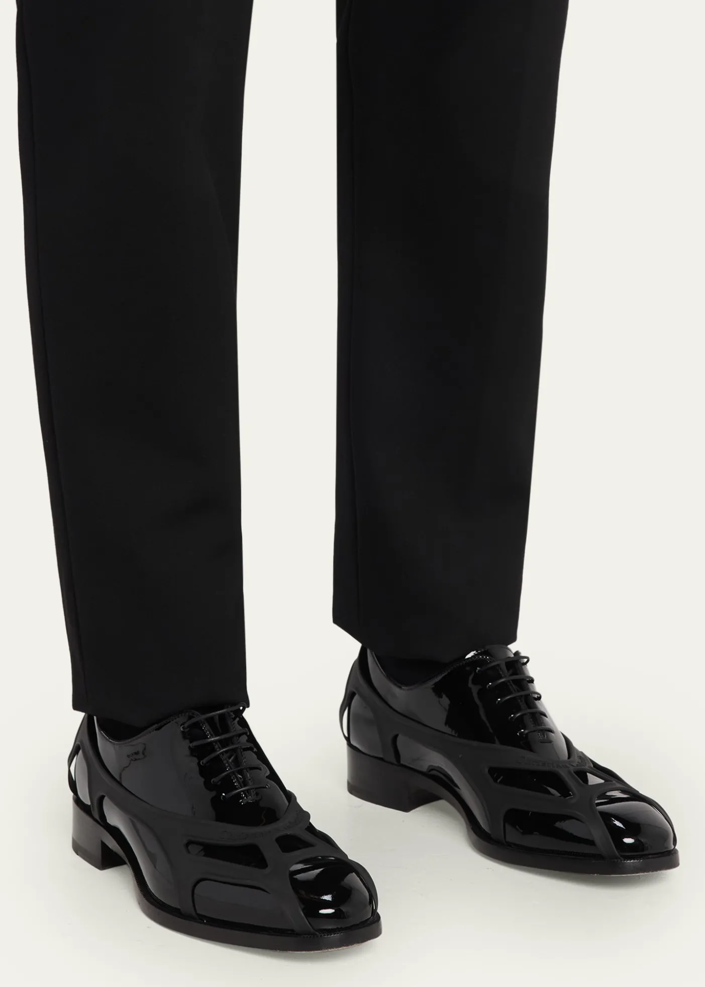 Christian Louboutinx Jaden Smith Men's Caged Patent Leather Oxfords
