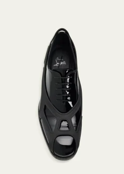 Christian Louboutinx Jaden Smith Men's Caged Patent Leather Oxfords