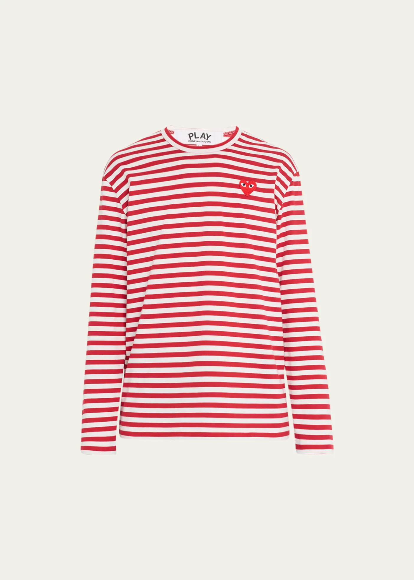 Comme des GarconsMen's Striped T-Shirt with Small Heart