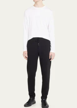 Derek RoseMen's Stretch Long Sleeve Crewneck T-Shirt