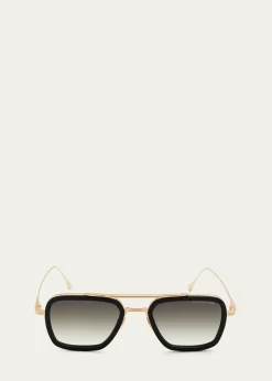 DitaMen's Flight 006 Double Bridge Metal Aviator Sunglasses
