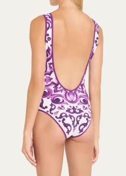 Dolce&GabbanaMajolica-Print One-Piece Swimsuit