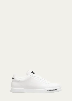 Dolce&GabbanaMen's Portofino Calf Leather Low-Top Sneakers