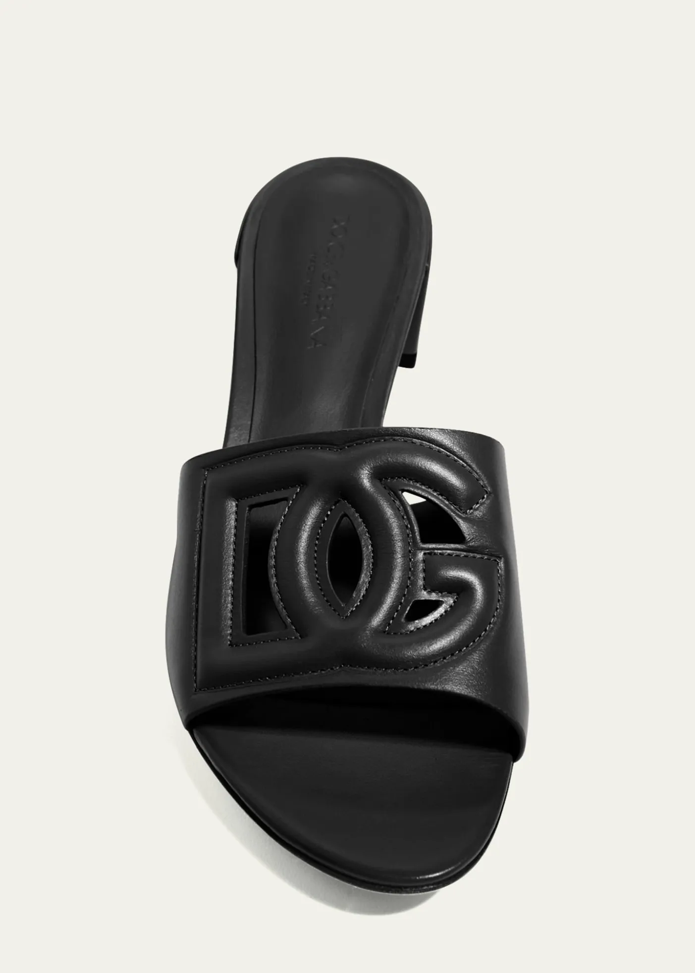 Dolce&Gabbana40mm DG Cutout Leather Slide