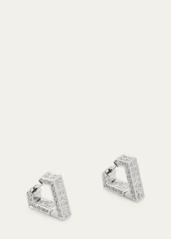 Dries Criel18K White Gold Mini Brute Diamanti Earrings