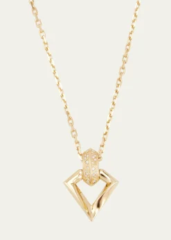 Dries Criel18k Yellow Gold Diamond Brute Flux Pendant Necklace