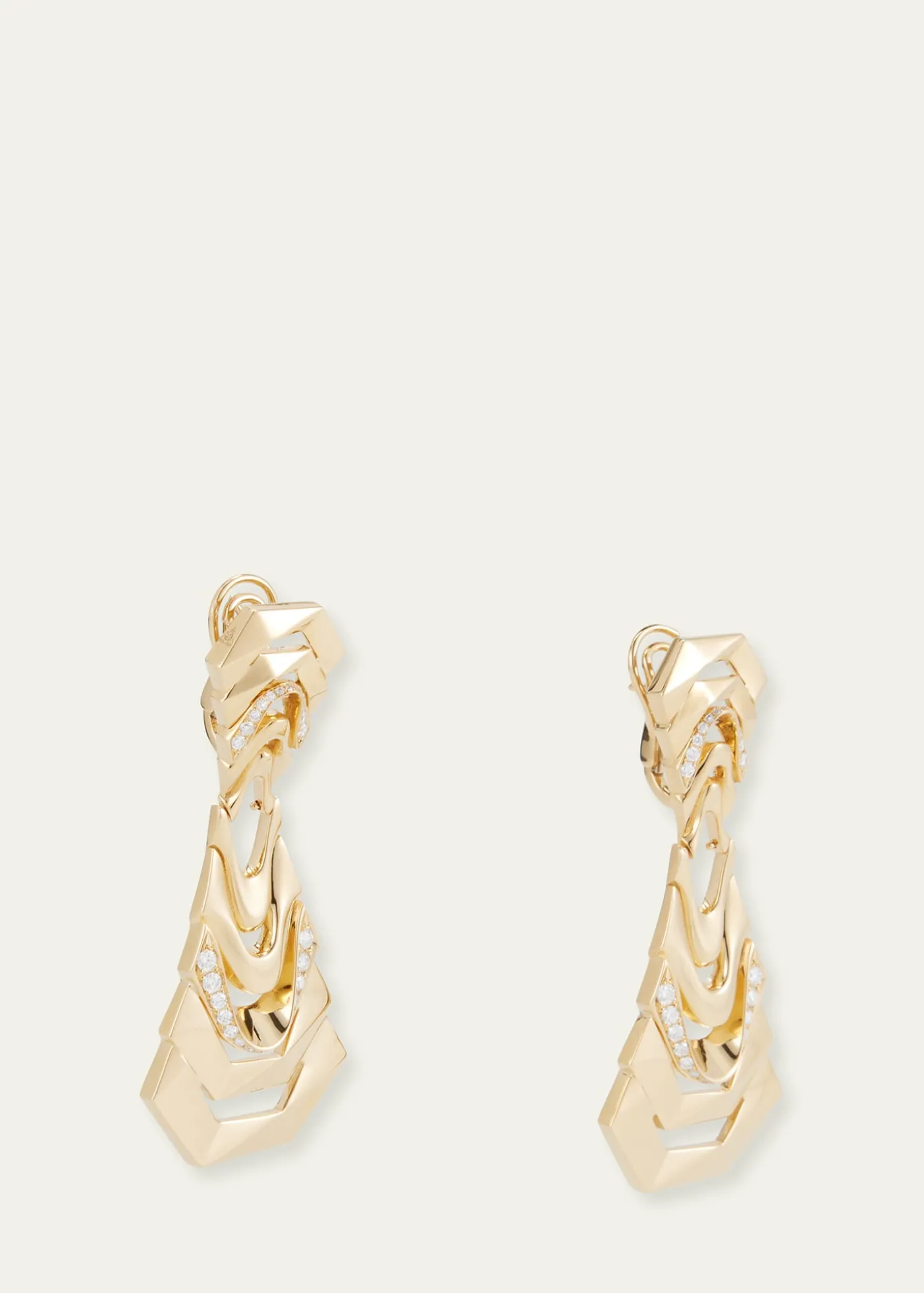 Dries Criel18k Yellow Gold Diamond White Crow Earrings